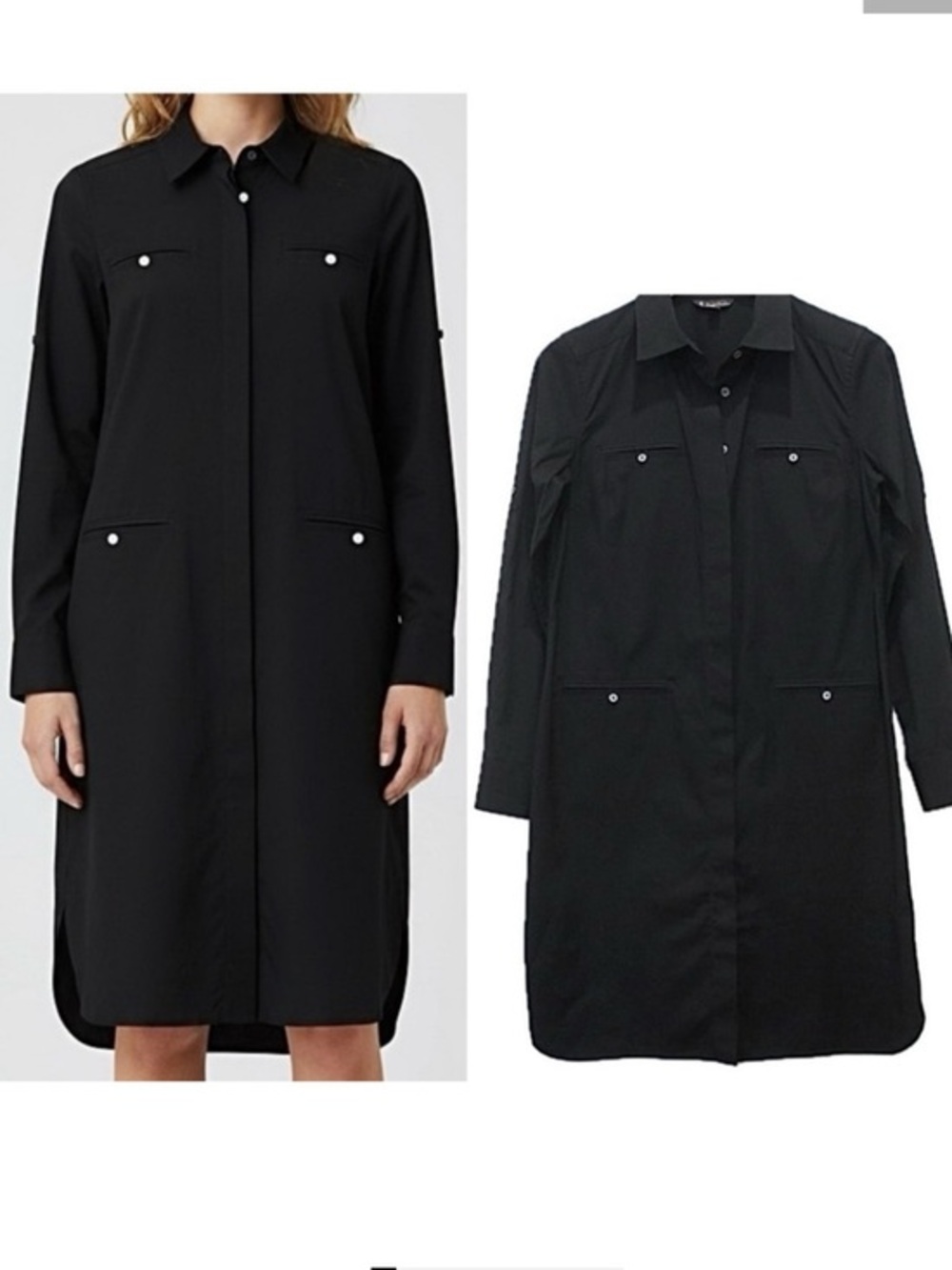 Brooks Brothers Button Down Long Sleeve Black Shirt Dress 14